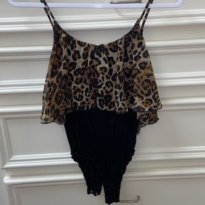 Animal leopard print body suit